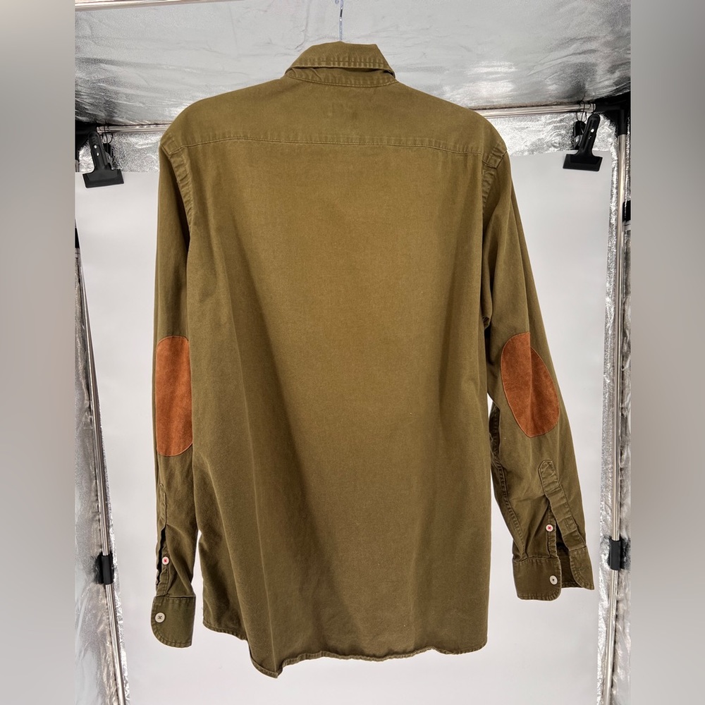 EUC Bensimon Leather Elbow Patch Button Down Shirt - Picture 7 of 10